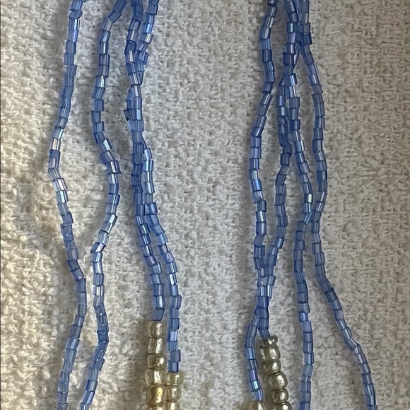 24” Sea/Sky 4 layers multi-strand beaded necklace - Picture 3 of 4